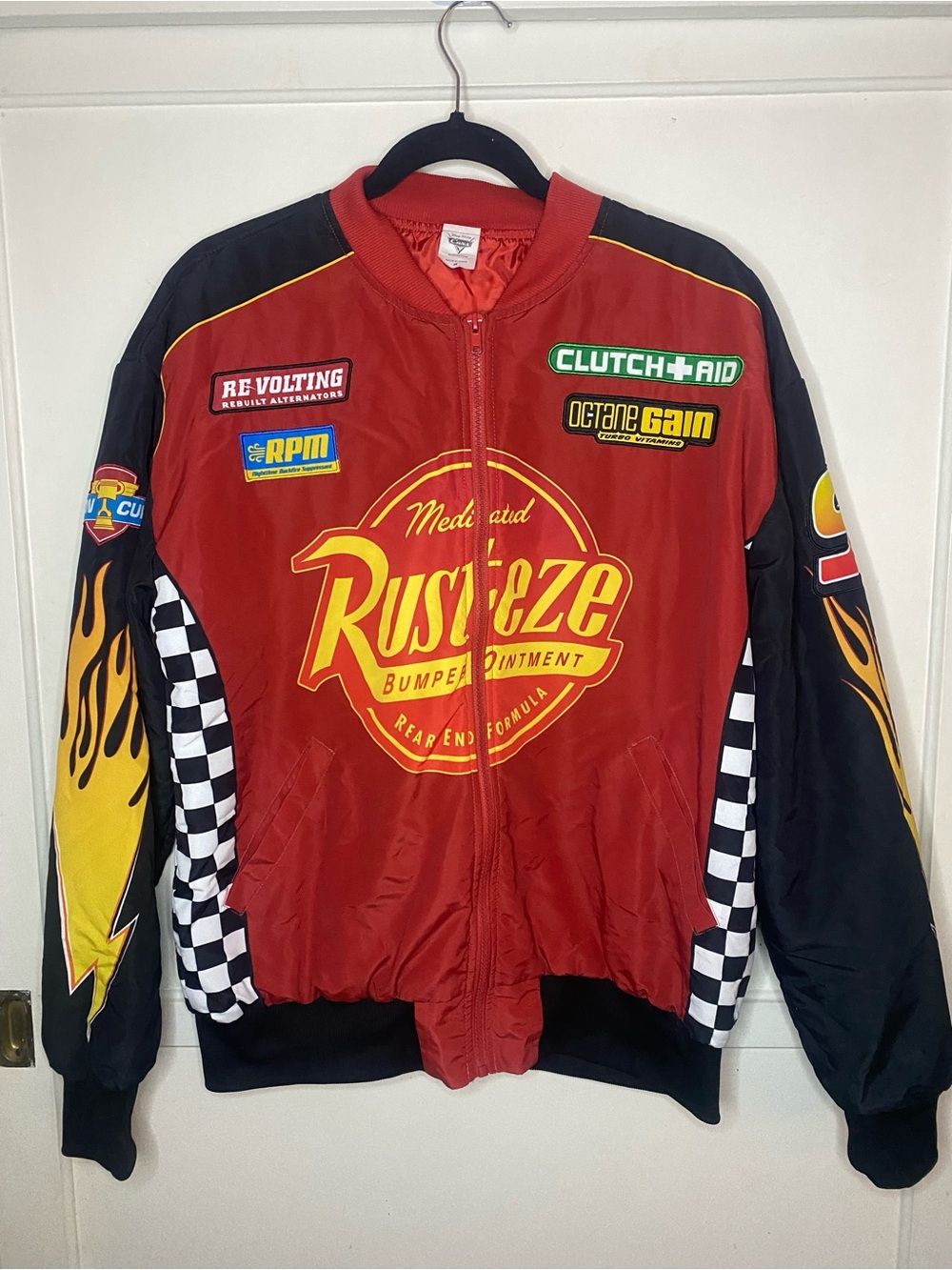Rust-eze Racing Jacket in Red, Black & Yellow Disney Cars lightning McQueen